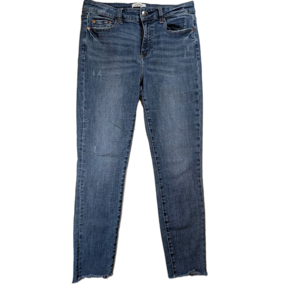 Pistola Skinny Ankle Jeans Womens 29 Raw Hem Cropped Stretch Denim